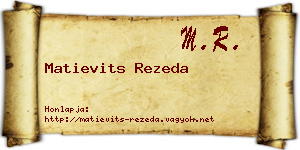 Matievits Rezeda névjegykártya